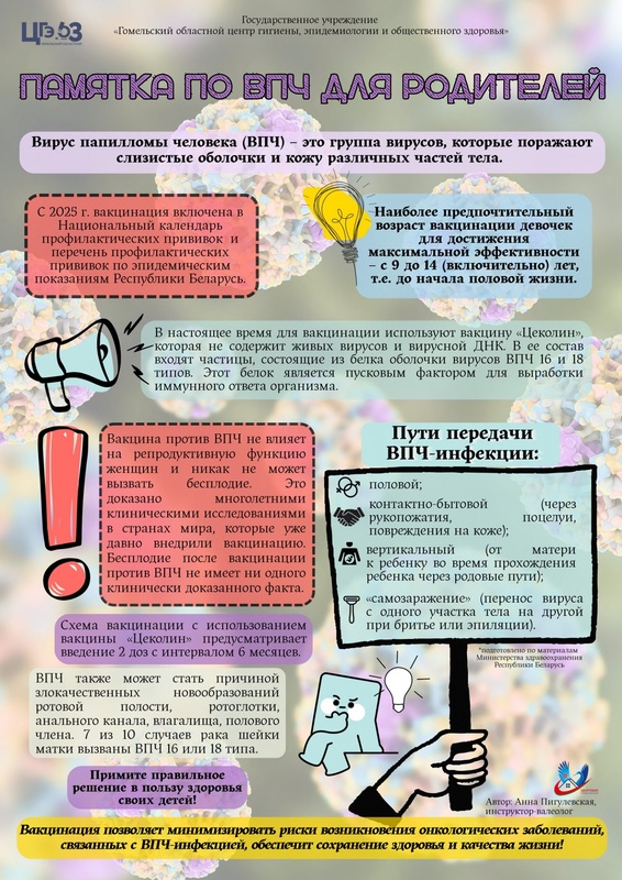 Памятка по ВПЧ для родителей